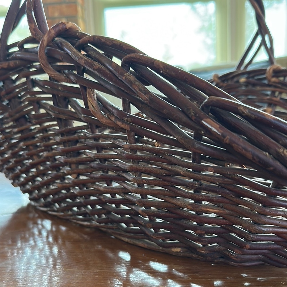 Large Handmade Brown Wicker 30” log Basket - Picture 7 of 16